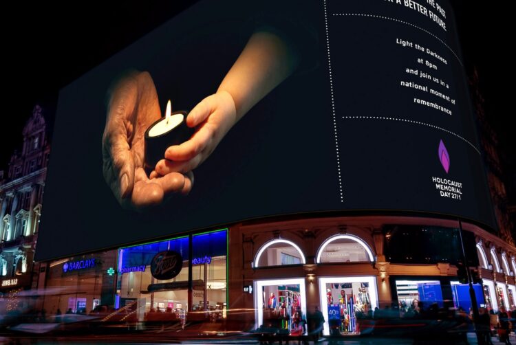 Holocaust Memorial Day 80th anniversary remembered across OOH sites