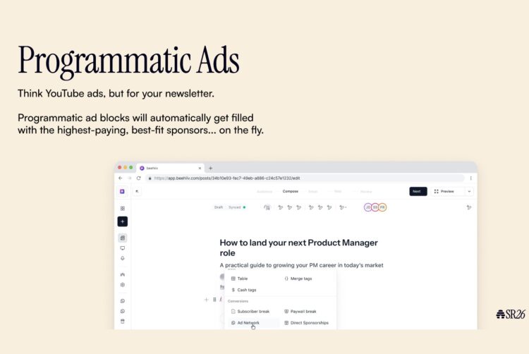Beehiiv launches programmatic advertising, community-building features